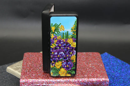 Diamond Art Multi Colored Purple and Yellow Flowers
