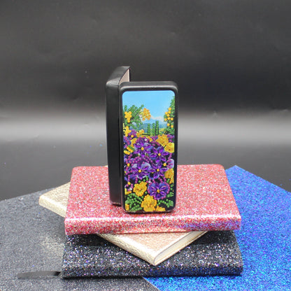 Diamond Art Multi Colored Purple and Yellow Flowers