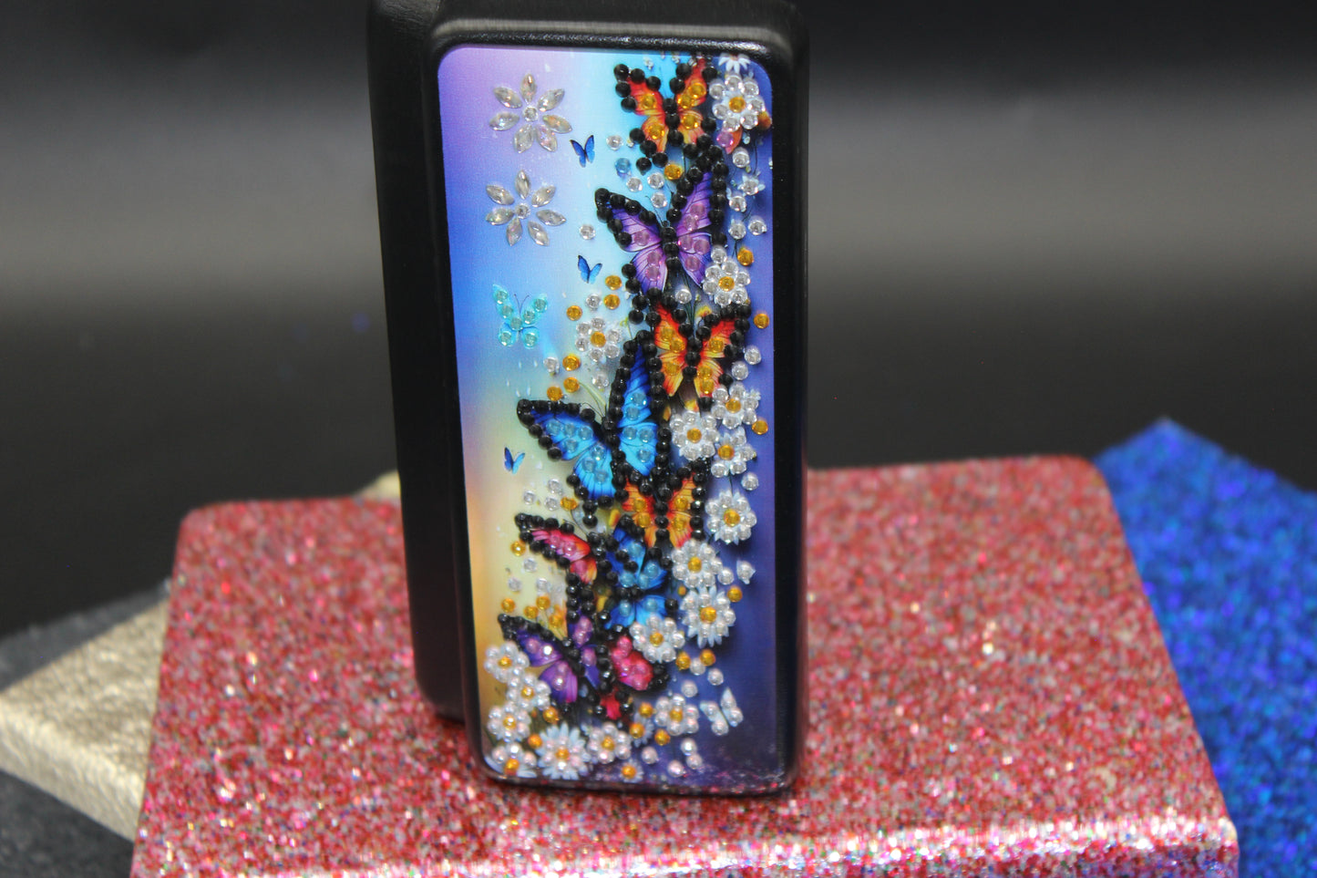 Diamond Art Multi Colored Purple Blue and Yellow Butterflies