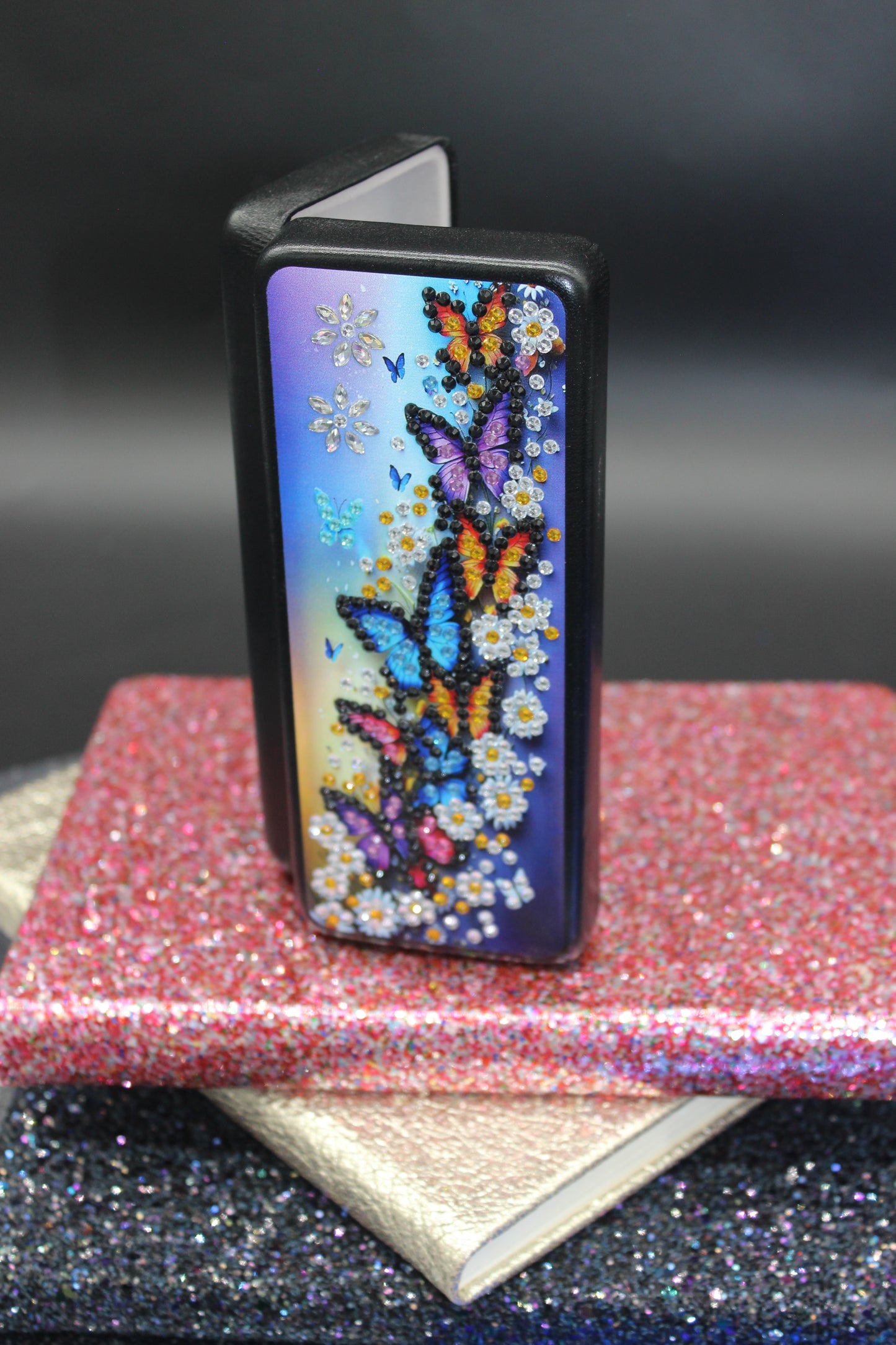 Diamond Art Multi Colored Purple Blue and Yellow Butterflies