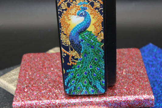 Diamond Art Multi Colored Purple Blue Large Peacock