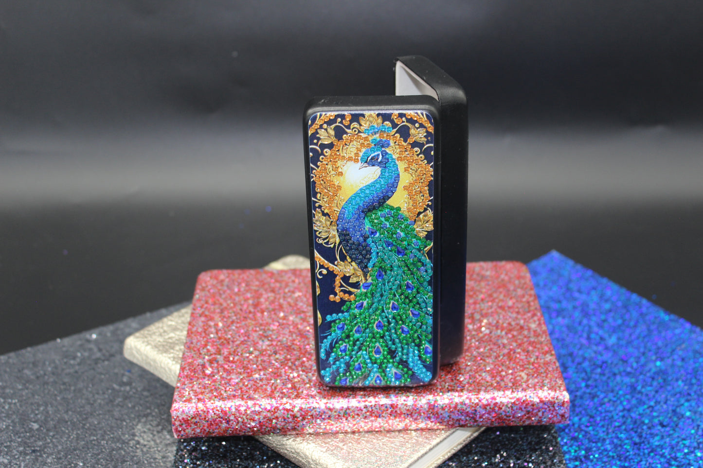Diamond Art Multi Colored Purple Blue Large Peacock
