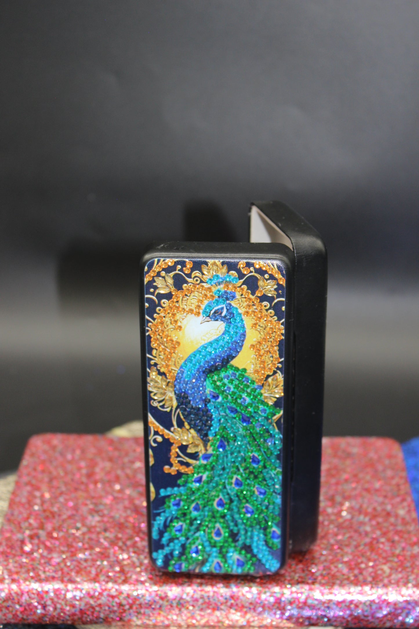 Diamond Art Multi Colored Purple Blue Large Peacock