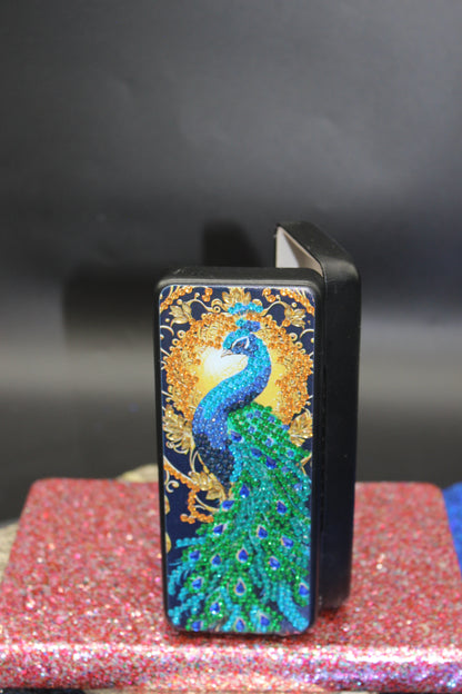 Diamond Art Multi Colored Purple Blue Large Peacock