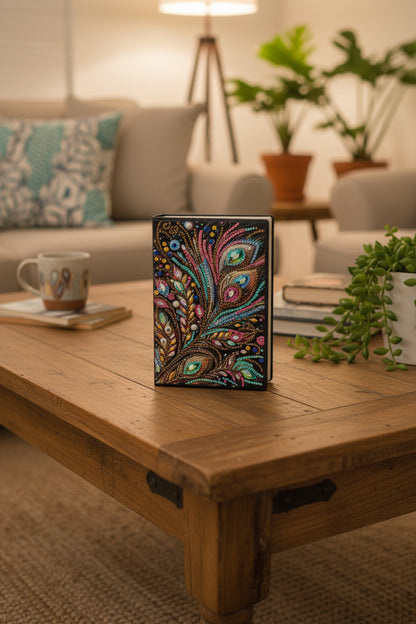 Diamond Art Journal With Gorgeous Multi Colored Flower Leaves and Flowing Grass
