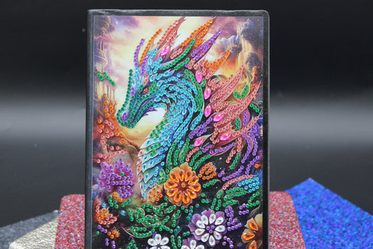 Diamond Art Journal with a Multi Colored Fire Dragon