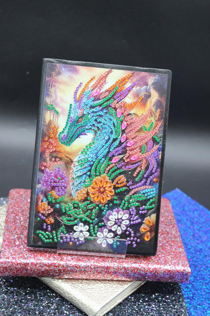 Diamond Art Journal with a Multi Colored Fire Dragon