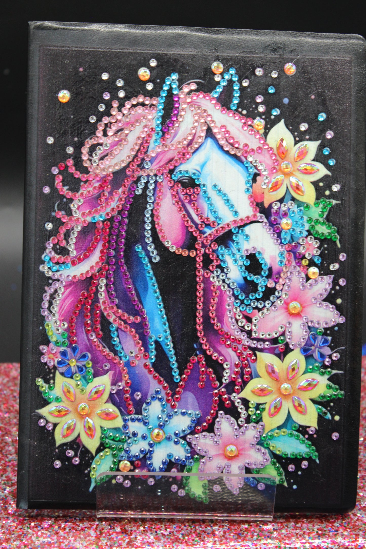 Diamond Art Journal with Beautiful Multi Colored Stallion with Colored Hair