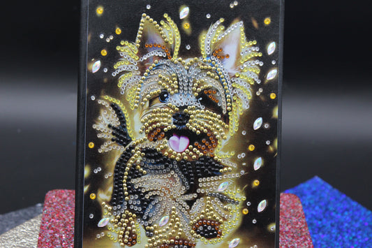 Diamond Art Journal with a Cute Little Yellow and Brown Yorkie
