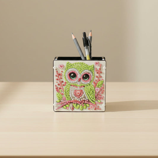 Diamond Art Small Owl Pencil Holder