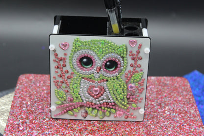 Diamond Art Small Owl Pencil Holder