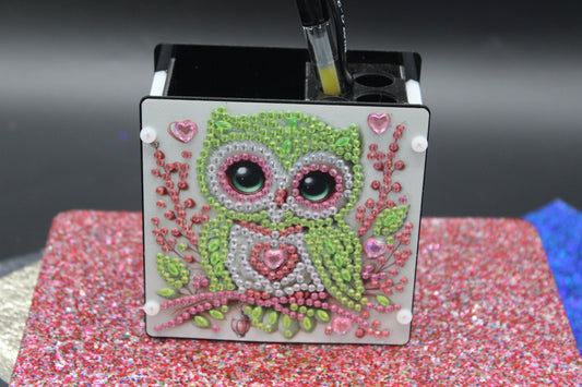 Diamond Art Small Owl Pencil Holder