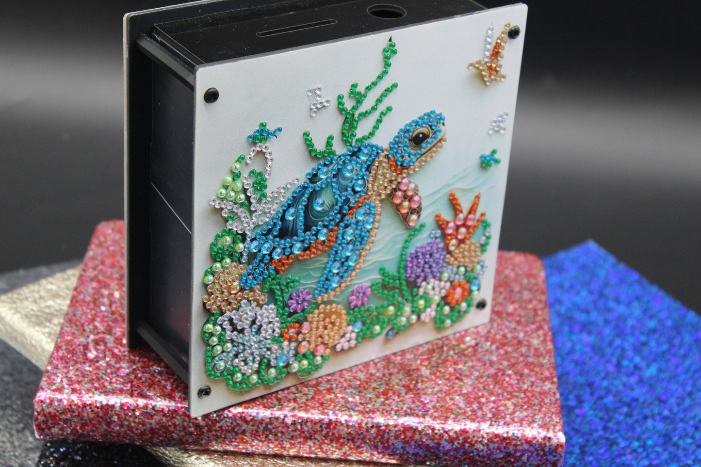 Diamond Art Double Sided Sea Turtle Coin bank