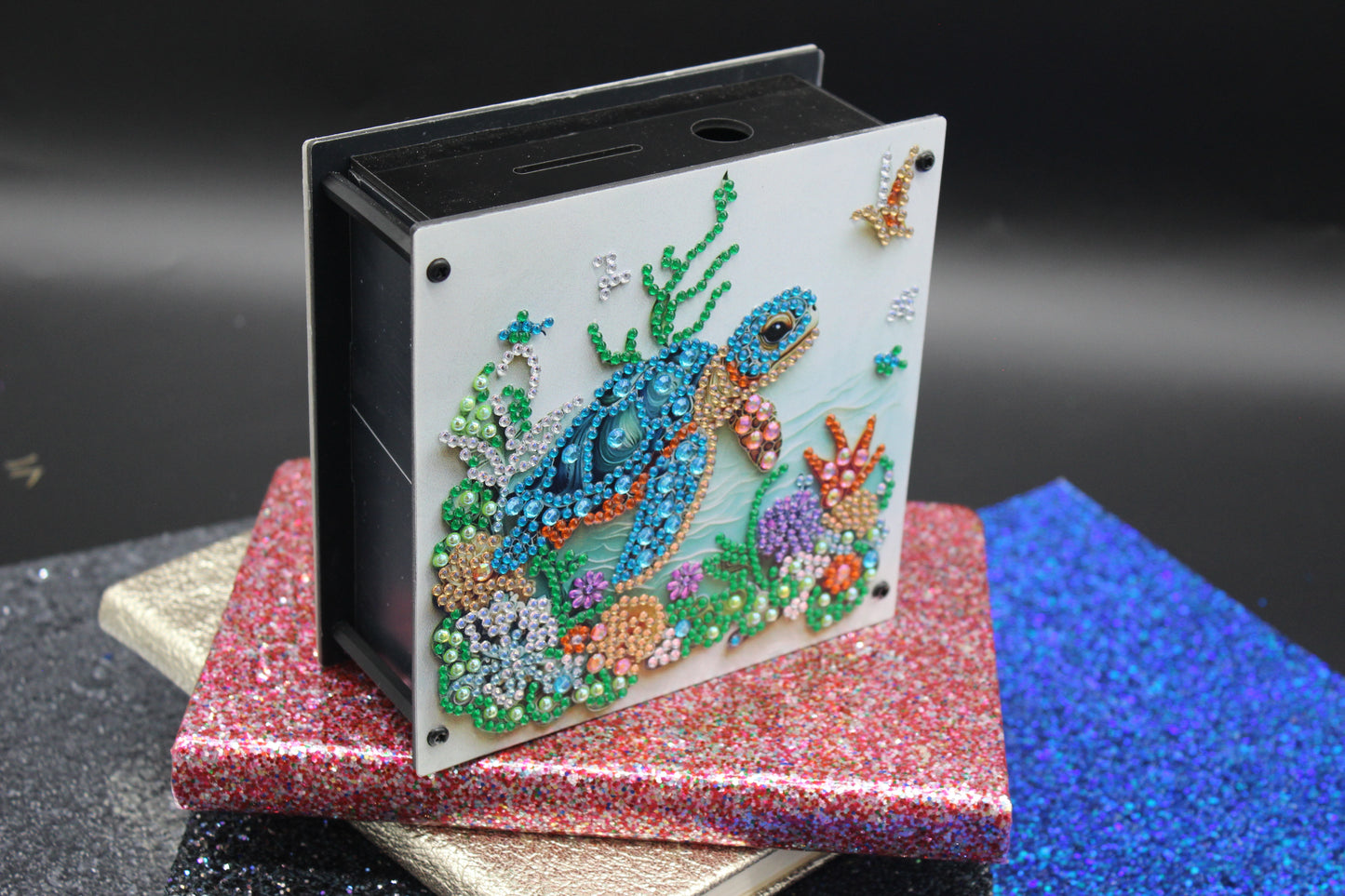 Diamond Art Double Sided Sea Turtle Coin bank