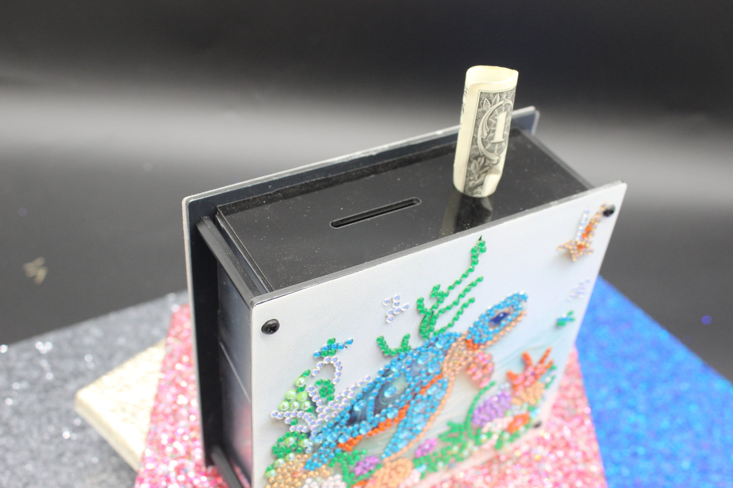 Diamond Art Double Sided Sea Turtle Coin bank