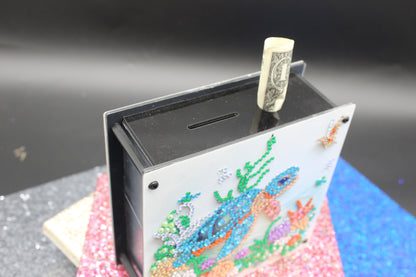 Diamond Art Double Sided Sea Turtle Coin bank