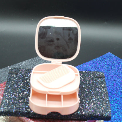 Portable Diamond Painting Jewelry Storage Box Pink with a Crystal Ballerina