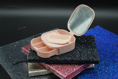 Portable Diamond Painting Jewelry Storage Box Pink with a Crystal Ballerina