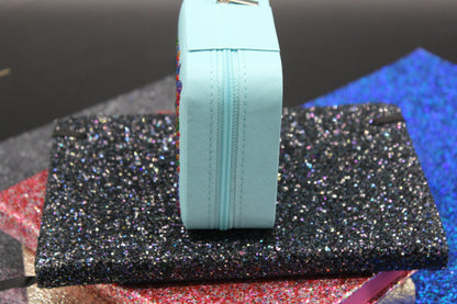 Portable Diamond Painting Jewelry Box Teal with a Multi colored Hummingbird
