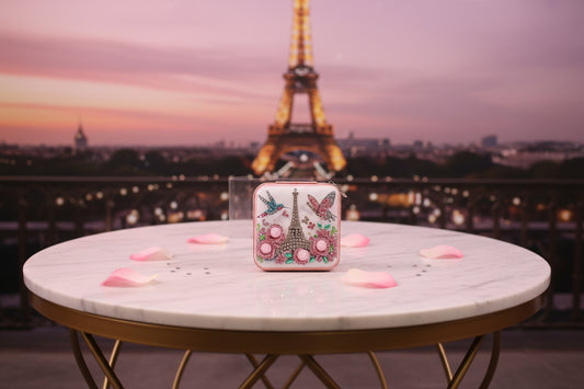 Portable Diamond Painting Jewelry Box featuring The Paris Eiffel Tower