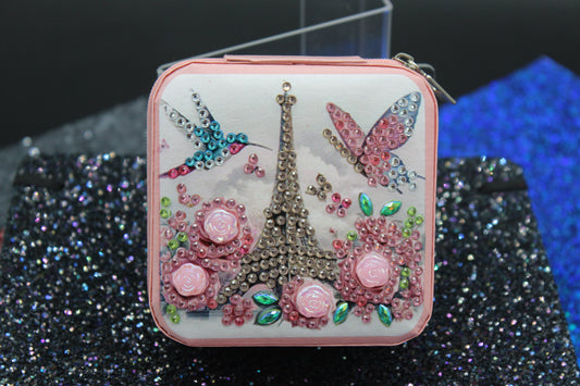 Portable Diamond Painting Jewelry Box featuring The Paris Eiffel Tower
