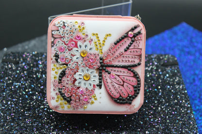 Portable Diamond Painting Jewelry Box featuring a Colorful Butterfly