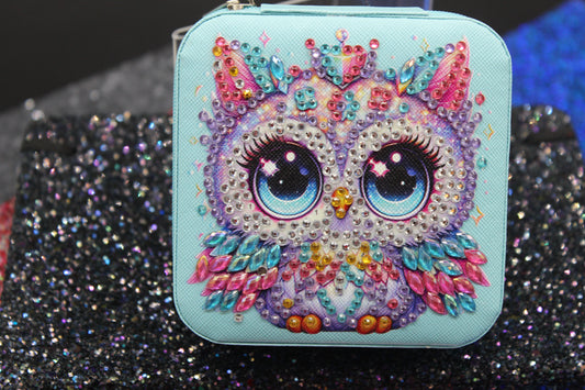 Portable Diamond Painting Jewelry Box featuring Cute Little Large Eyed Owl