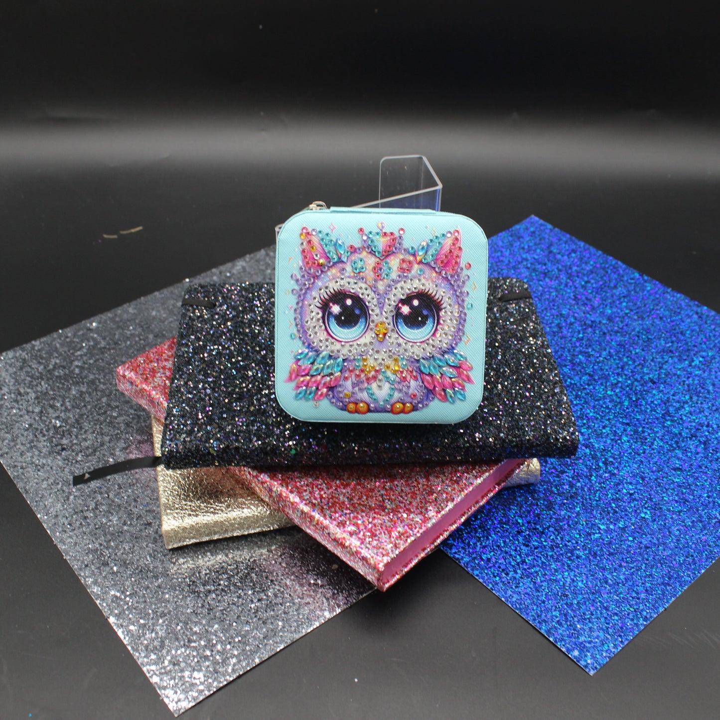 Portable Diamond Painting Jewelry Box featuring Cute Little Large Eyed Owl