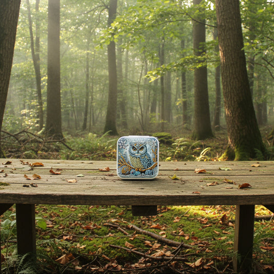Portable Diamond Painting Jewelry Box featuring Cute Majestic Owl