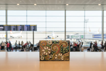 Diamond Art Multi Colored Swirler Passport Holder