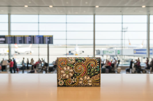 Diamond Art Multi Colored Swirler Passport Holder