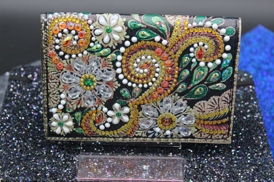 Diamond Art Multi Colored Swirler Passport Holder