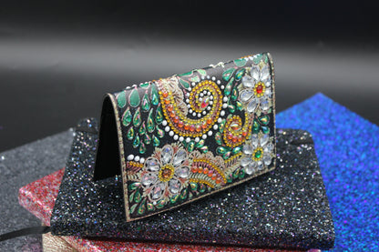 Diamond Art Multi Colored Swirler Passport Holder