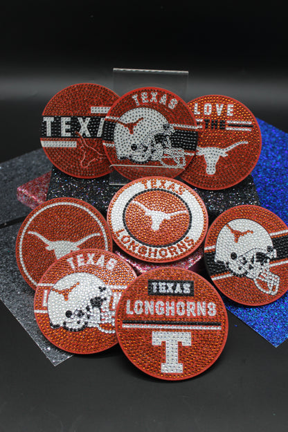 NCAA SEC University of Texas Diamond Art Coaster Set (8) Pieces and Wire Stand
