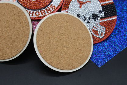 NCAA SEC University of Texas Diamond Art Coaster Set (8) Pieces and Wire Stand