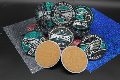 NFL Philadelphia Eagles Diamond Art Coaster Set (8) Pieces and Wire Stand