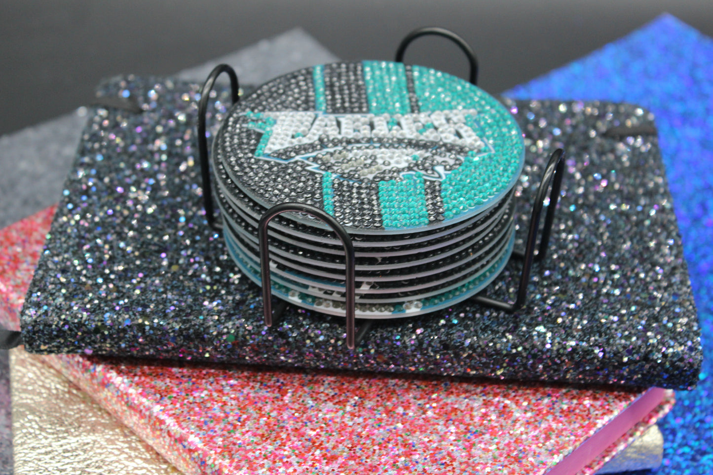 NFL Philadelphia Eagles Diamond Art Coaster Set (8) Pieces and Wire Stand