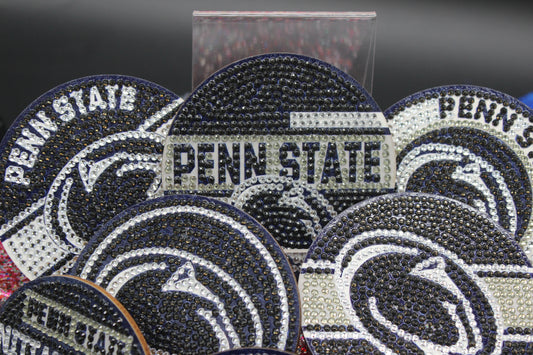NCAA BIG10 Penn State Diamond Art Coaster Set (8) Pieces and Wire Stand