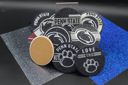 NCAA BIG10 Penn State Diamond Art Coaster Set (8) Pieces and Wire Stand