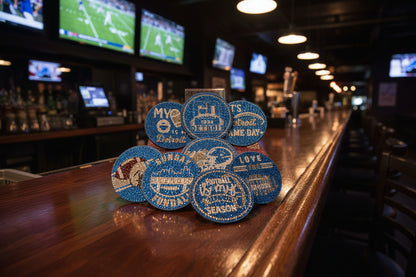 NFL Detroit Lions Diamond Art Coaster Set (8) Pieces and Wire Stand