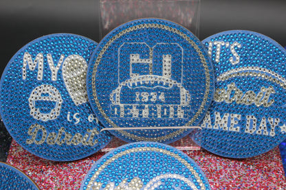NFL Detroit Lions Diamond Art Coaster Set (8) Pieces and Wire Stand