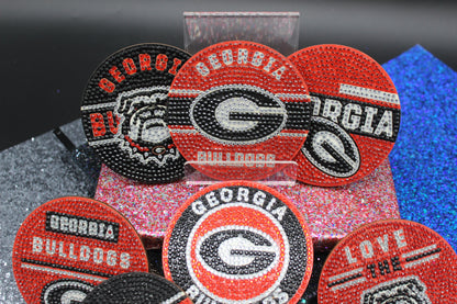NCAA SEC Georgia Bulldogs Diamond Art Coaster Set (8) Pieces and Wire Stand