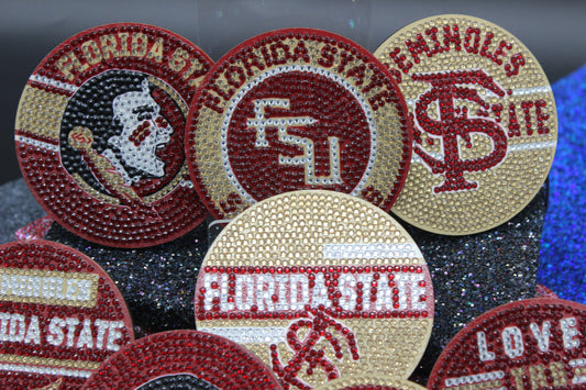 NCAA ACC Florida State Seminoles Diamond Art Coaster Set (8) Pieces and Wire Stand