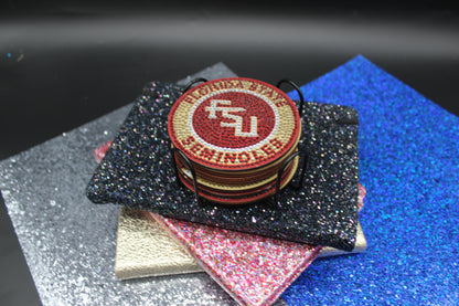 NCAA ACC Florida State Seminoles Diamond Art Coaster Set (8) Pieces and Wire Stand