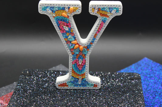 Wooden Craft Gem 5D Diamond Art Letter Y