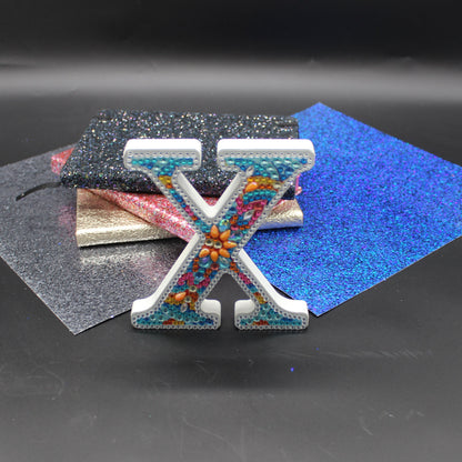 Wooden Craft Gem 5D Diamond Art Letter X