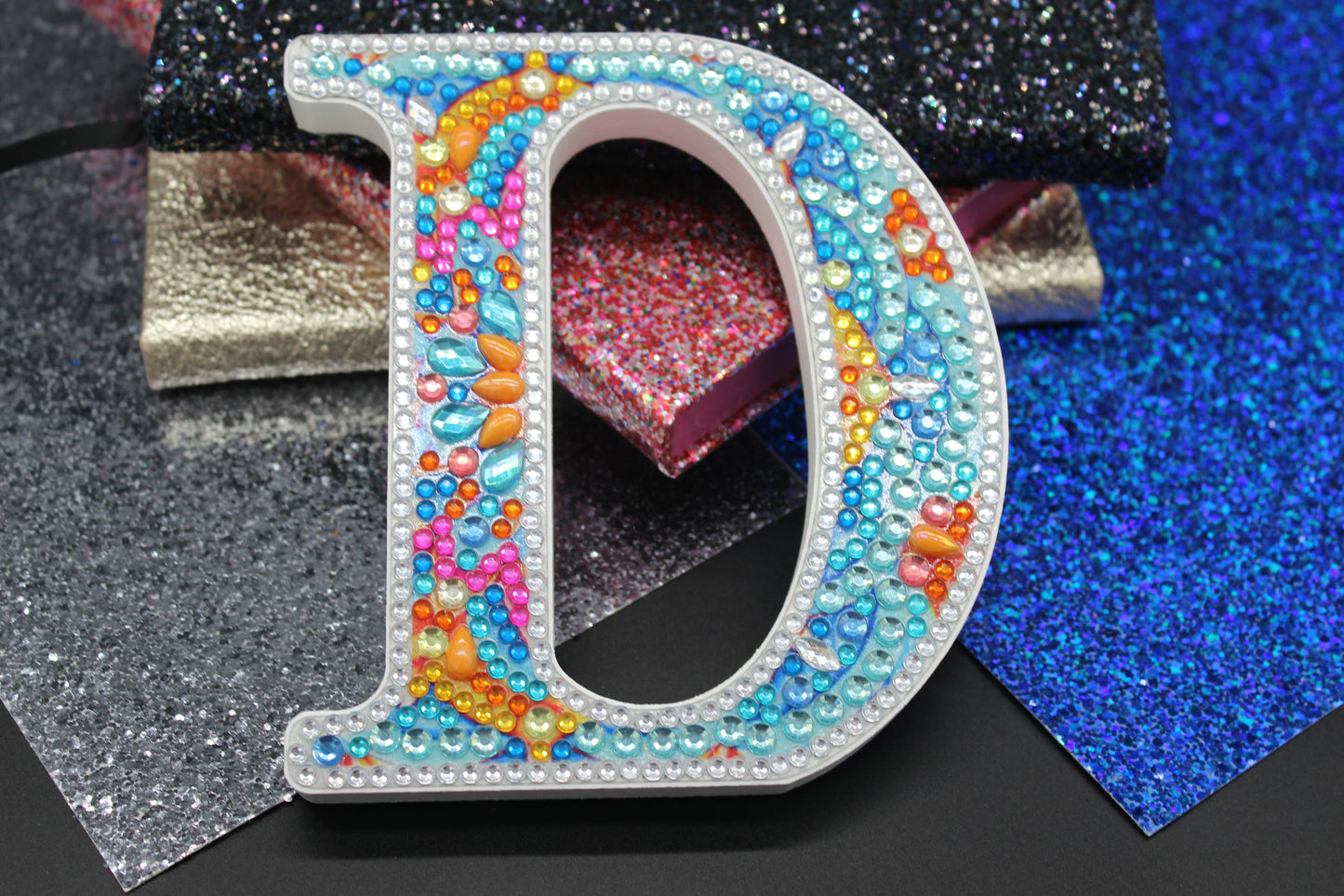 Wooden Craft Gem 5D Diamond Art Letter D