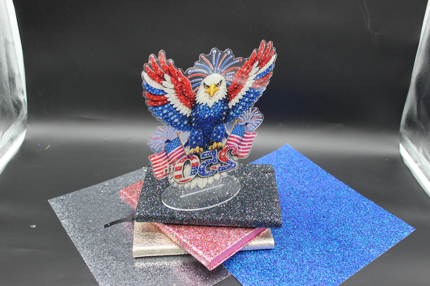 USA 250 Birthday TableTop Diamond Art with Red White and Blue Eagle