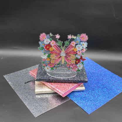Beautiful Multi Colored Butterfly and Small Colorful Flowers