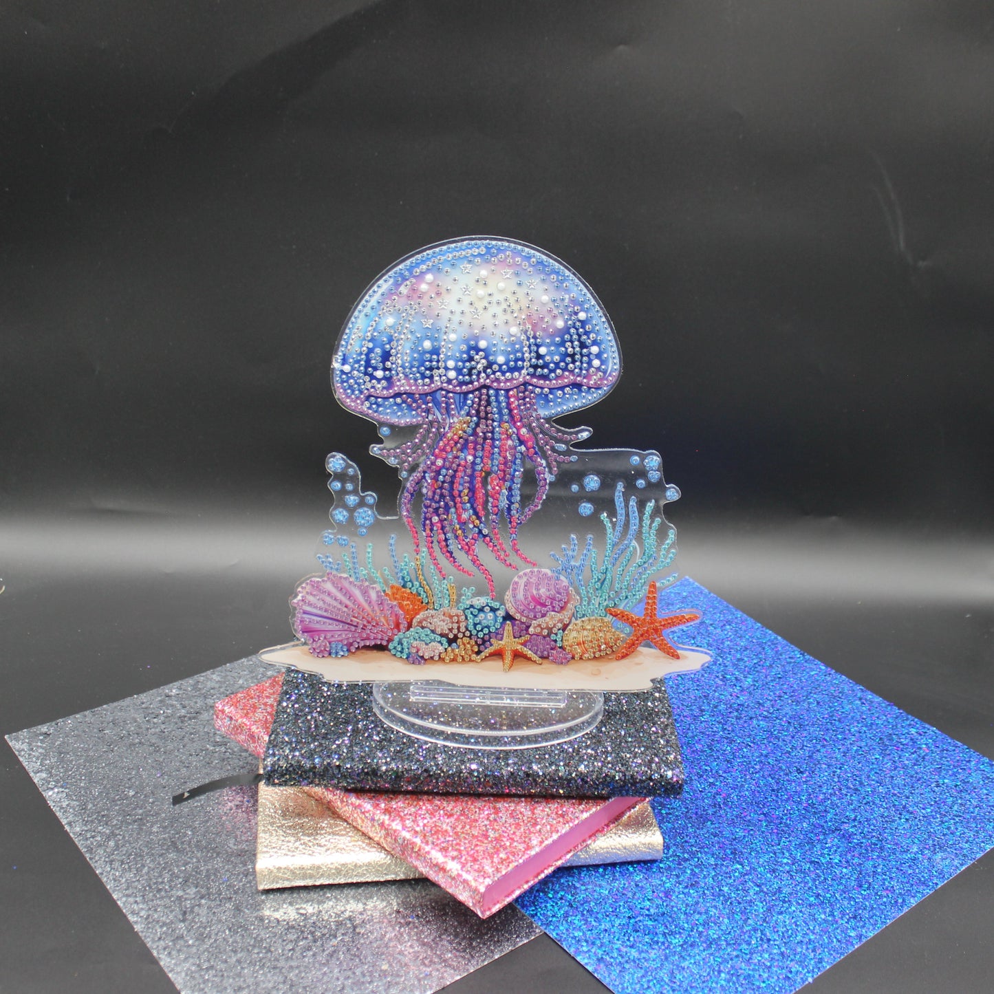 Diamond Art Table Topper Multi Colored Sea Jellyfish